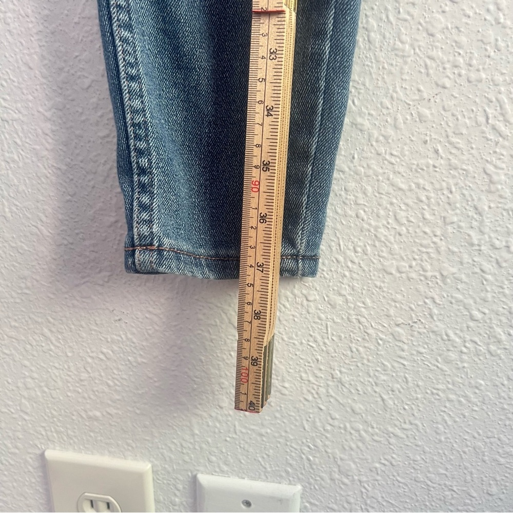 Free People We the Free Slim Ankle Denim Overalls Size 28 - Picture 3 of 13